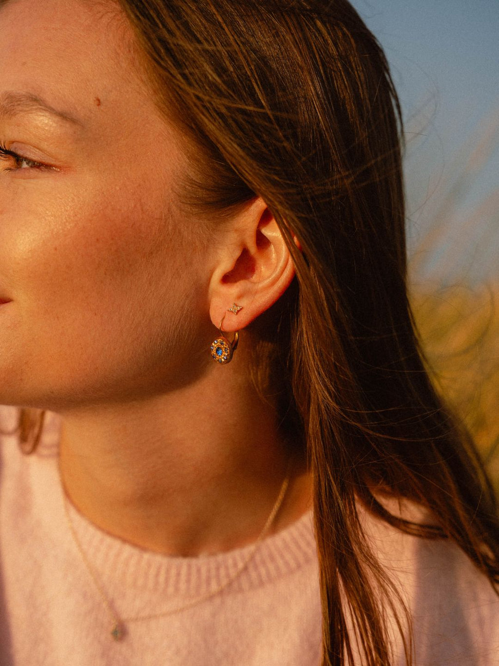 Boucles d'Oreilles Dormeuses | Acier Inoxydable 316L & Cristal Swarovski