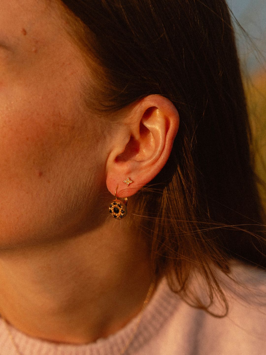 Boucles d'Oreilles Dormeuses | Acier Inoxydable 316L & Cristal Swarovski