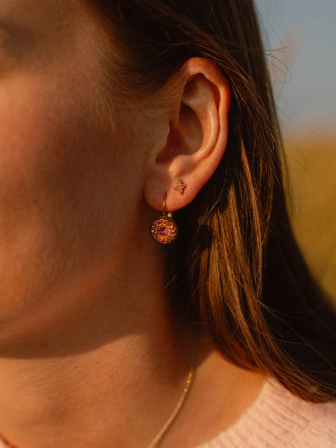 Boucles d'Oreilles Dormeuses | Acier Inoxydable 316L & Cristal Swarovski